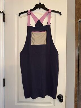 Overall Dress with lilac Straps and Front